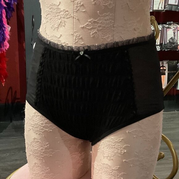 Intimissimi Smocked Mesh Underwear Rainbow Heart Glitter Size N/A Black - Picture 1 of 3